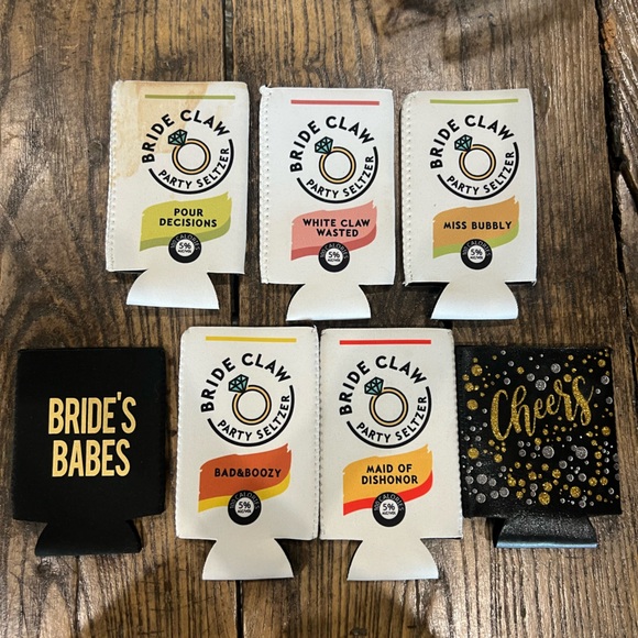 Bride Claw White Claw themed Koozies for Bridal Party - Picture 1 of 2